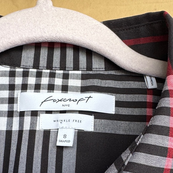 Chic Black and Red Plaid Women's Blouse - Picture 4 of 7